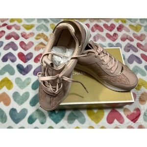 MICHAEL KORS Women Pink Logo Lace Up Platform Fashion‎ Sneakers Shoes